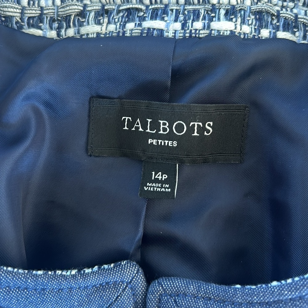 Talbots Chambray Trim Tweed blazer - Picture 8 of 12